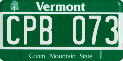 VT license plate CPB073