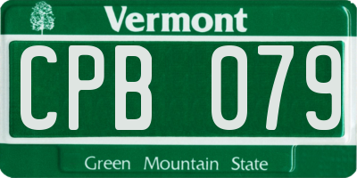 VT license plate CPB079
