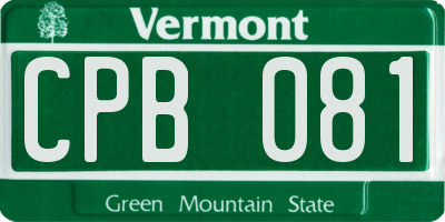 VT license plate CPB081