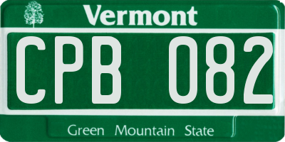 VT license plate CPB082