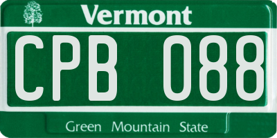 VT license plate CPB088