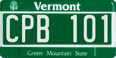 VT license plate CPB101