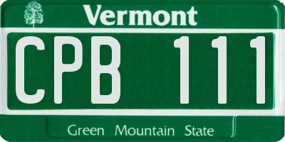 VT license plate CPB111