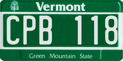VT license plate CPB118