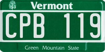 VT license plate CPB119