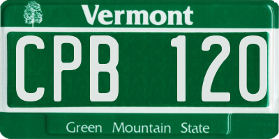 VT license plate CPB120
