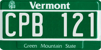 VT license plate CPB121
