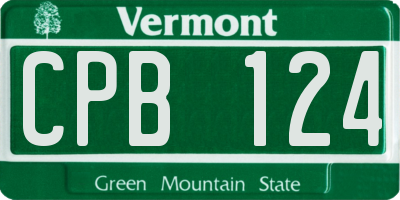 VT license plate CPB124