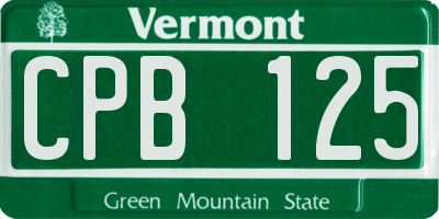 VT license plate CPB125