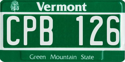 VT license plate CPB126