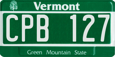 VT license plate CPB127