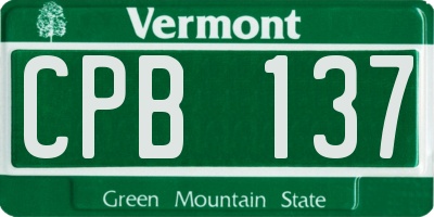 VT license plate CPB137