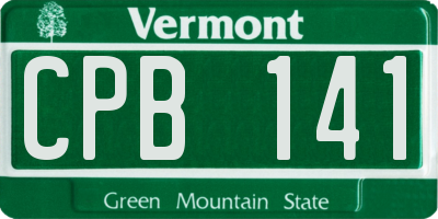 VT license plate CPB141