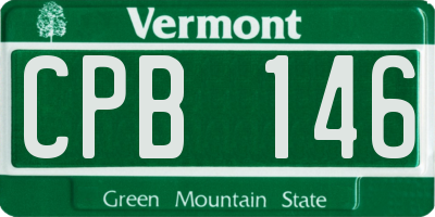 VT license plate CPB146