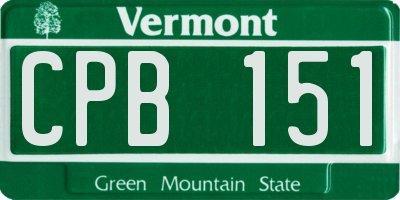 VT license plate CPB151