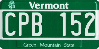 VT license plate CPB152