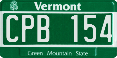 VT license plate CPB154