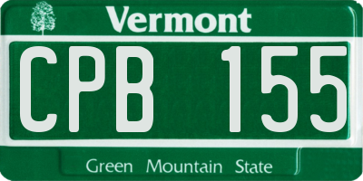 VT license plate CPB155