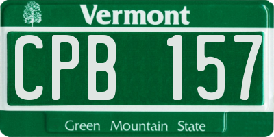 VT license plate CPB157