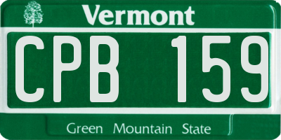 VT license plate CPB159
