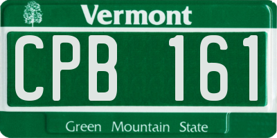 VT license plate CPB161