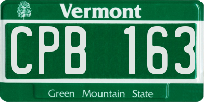 VT license plate CPB163