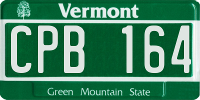 VT license plate CPB164
