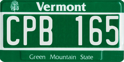 VT license plate CPB165