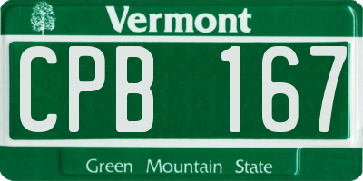 VT license plate CPB167