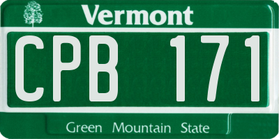 VT license plate CPB171