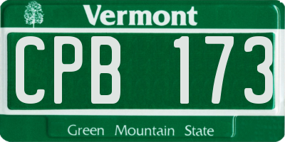 VT license plate CPB173