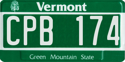 VT license plate CPB174