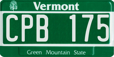 VT license plate CPB175