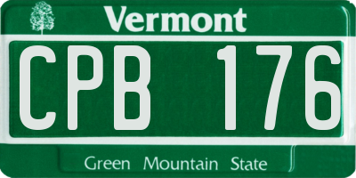 VT license plate CPB176