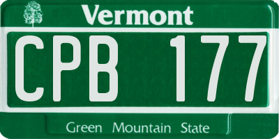 VT license plate CPB177