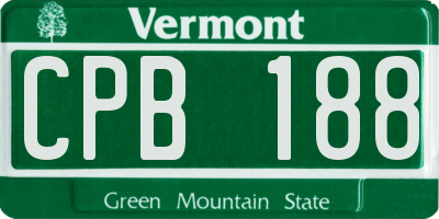 VT license plate CPB188