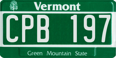 VT license plate CPB197