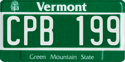 VT license plate CPB199