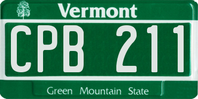 VT license plate CPB211