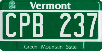 VT license plate CPB237