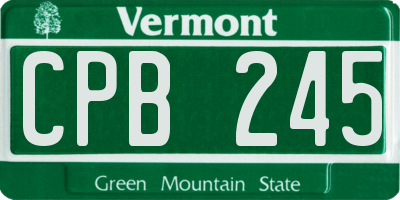 VT license plate CPB245