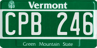 VT license plate CPB246