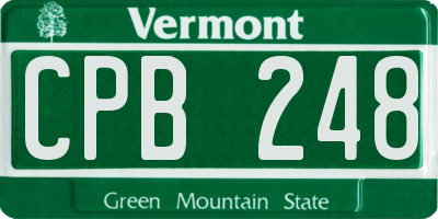 VT license plate CPB248