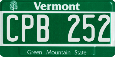 VT license plate CPB252