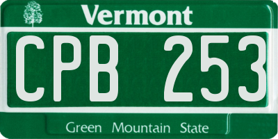 VT license plate CPB253