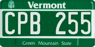 VT license plate CPB255