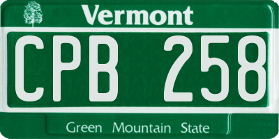 VT license plate CPB258