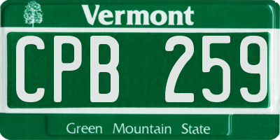VT license plate CPB259