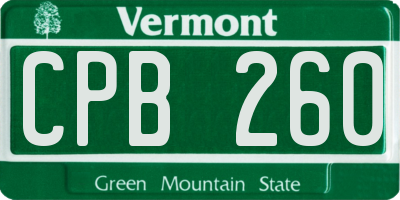 VT license plate CPB260