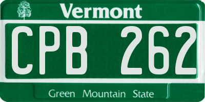 VT license plate CPB262